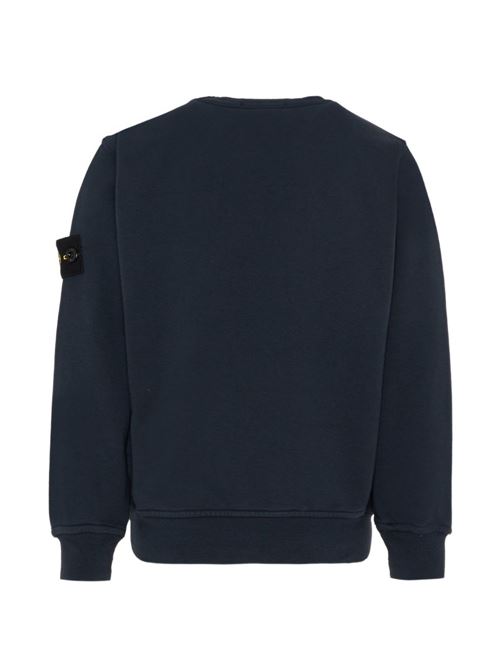 Felpa bambino Stone Island navy con logo badge STONE ISLAND KIDS | 6100005S0040V0020